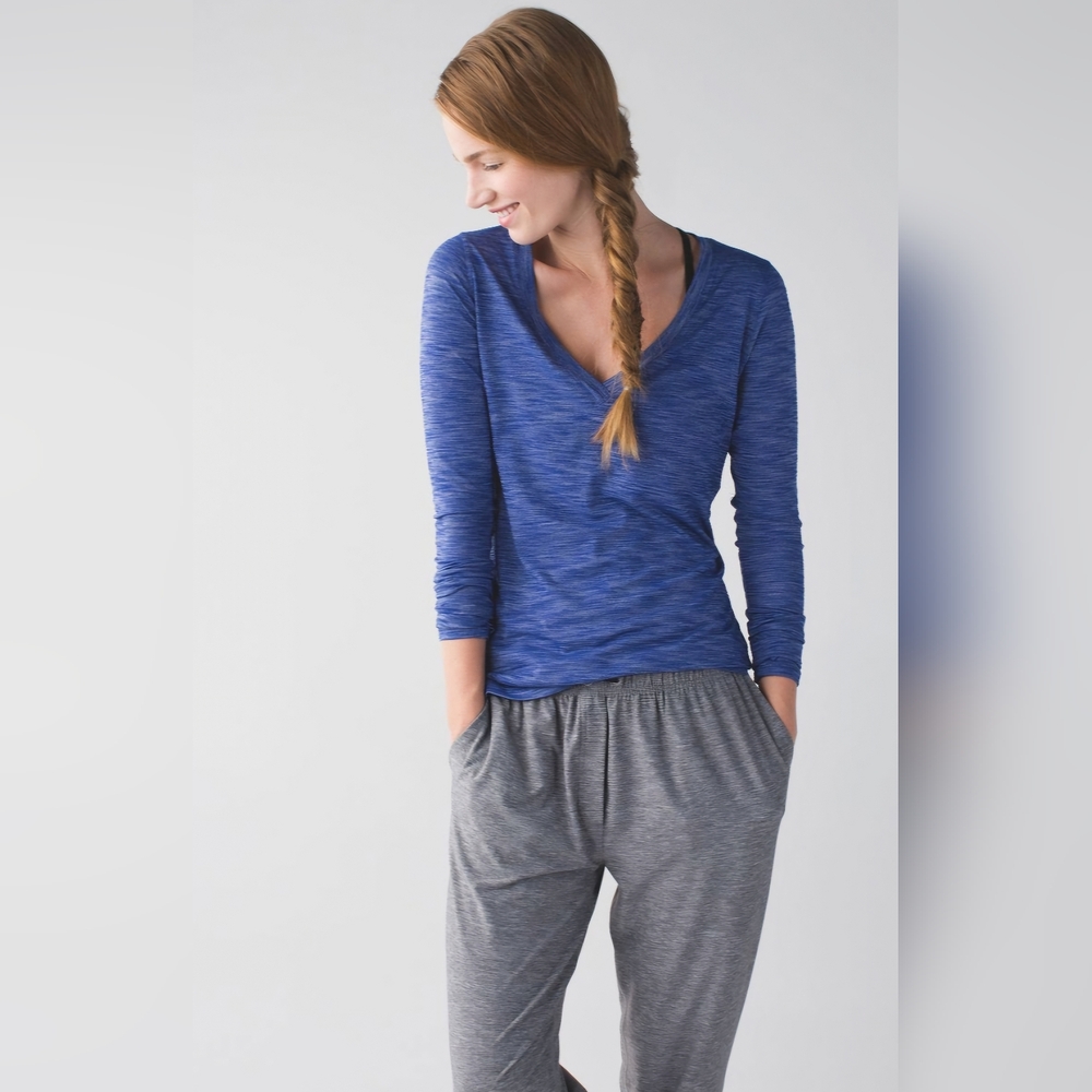 Blue V-Neck Women's Top